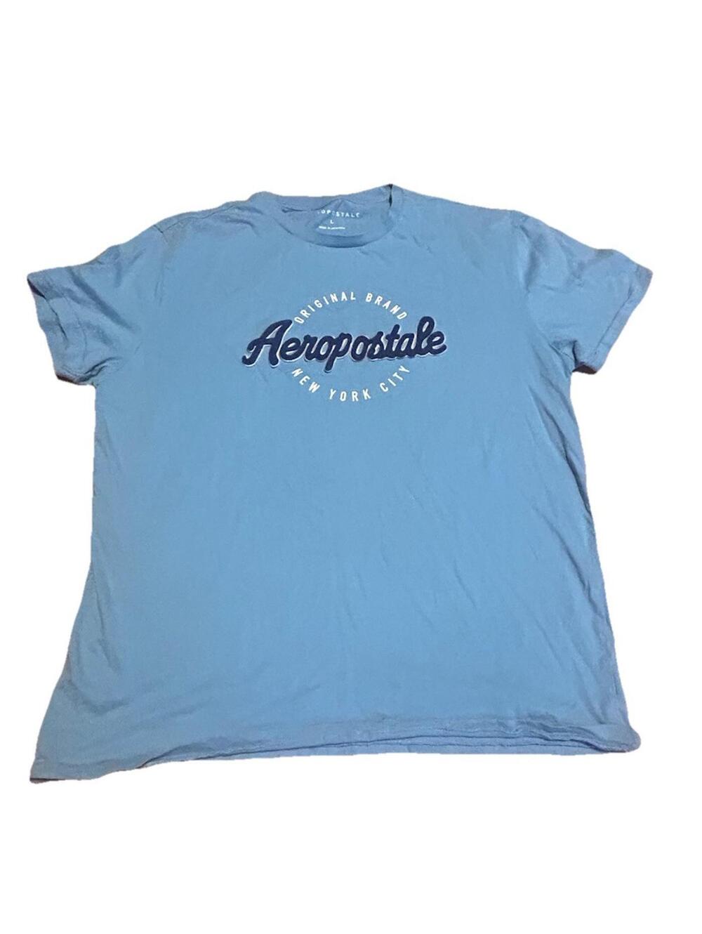 Aeropostale Men’s Short Sleeve T-Shirt, Size Large, Blue, Logo